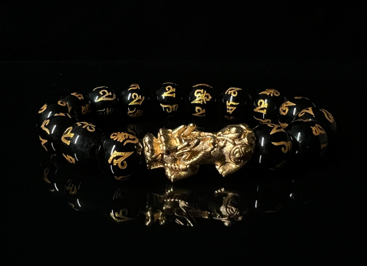 The Wealth Attractor Feng Shui Black Obsidian Bracelet